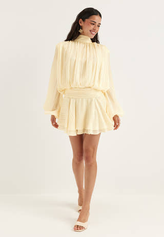 Bow Jacquard Short Dress