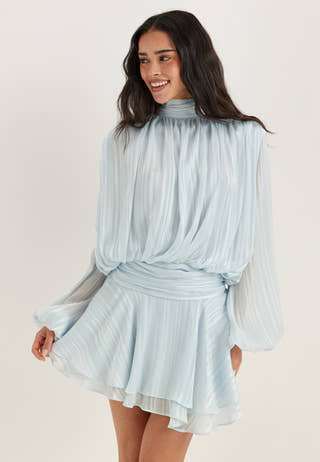 Bow Jacquard Short Dress