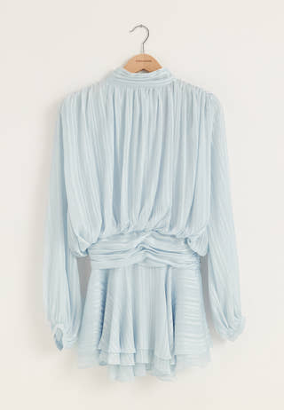 Bow Jacquard Short Dress