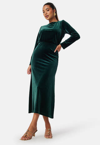 Bow Velvet Midi Dress