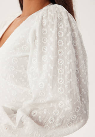 Broderie Anglaise Balloon Sleeve Dress