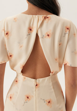 Butterfly Sleeve Ankle Dress