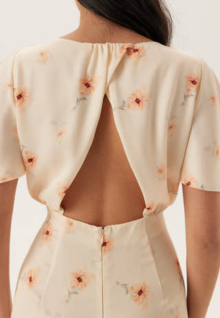 Butterfly Sleeve Ankle Dress