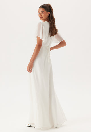 Butterfly Sleeve Button wedding gown