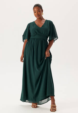 Butterfly Sleeve Chiffon Gown