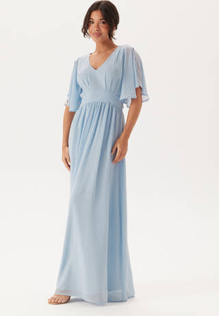 Butterfly Sleeve Chiffon Gown