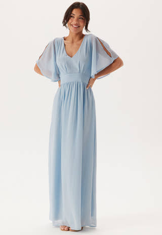 Butterfly Sleeve Chiffon Gown