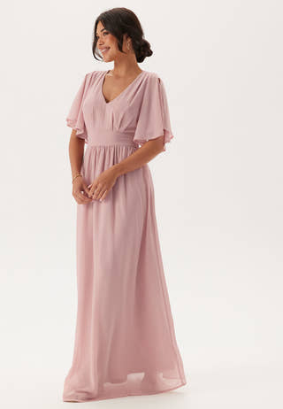 Butterfly Sleeve Chiffon Gown