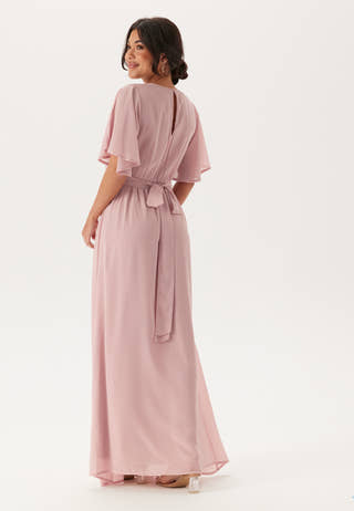 Butterfly Sleeve Chiffon Gown