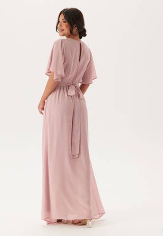 Butterfly Sleeve Chiffon Gown