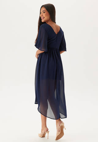Butterfly Sleeve High-Low Dress