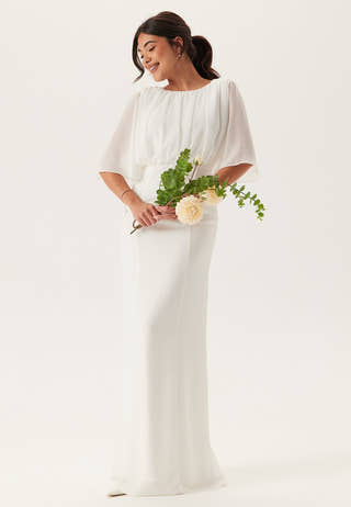 Butterfly Sleeve Mermaid Wedding Gown