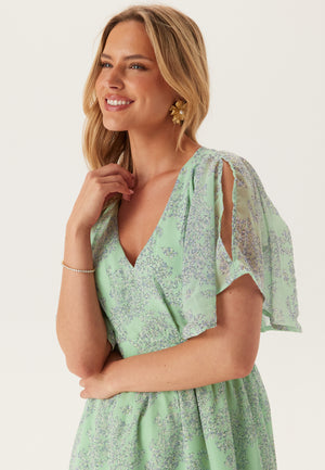 Butterfly Sleeve Midi Dress