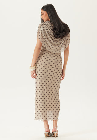 Cape Mesh Ankle Dress