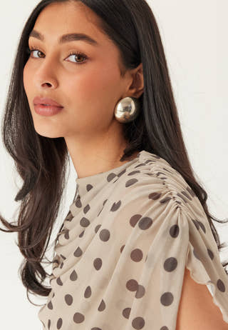 Cape Mesh Ankle Dress