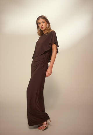 Cape Soft Maxi Dress