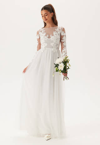 Floral Embroidered Tulle Wedding Gown