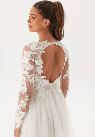 Floral Embroidered Tulle Wedding Gown