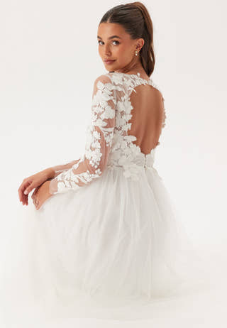 Floral Embroidered Tulle Wedding Gown