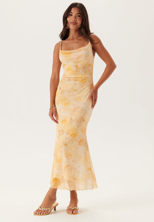 Cowl Neck Mesh Dress