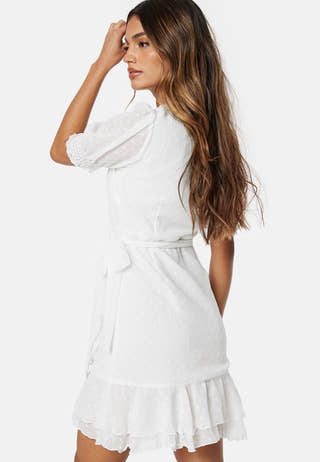 Dotted S/S wrap dress