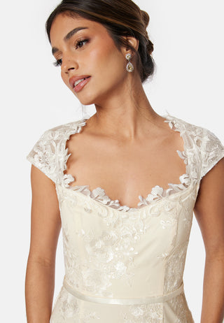 Slit Lace Wedding Gown
