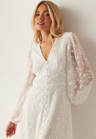 Embroidered Midi Dress