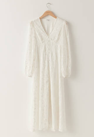 Embroidered Midi Dress