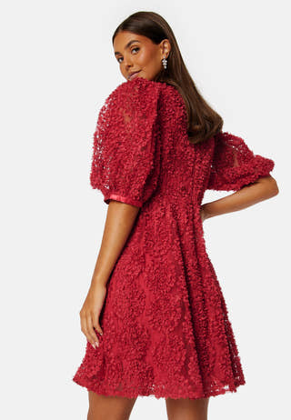 3D Puff Sleeve Dress