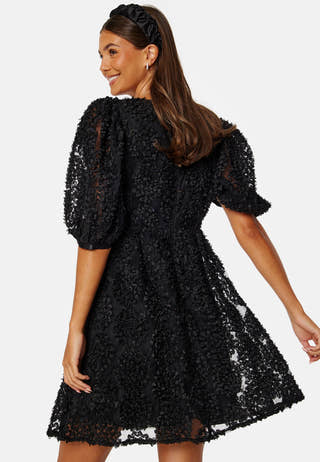 3D Puff Sleeve Dress