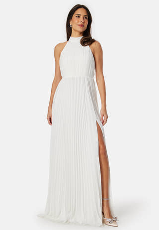Pleated Halter Neck Wedding  Gown