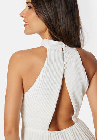 Pleated Halter Neck Wedding  Gown