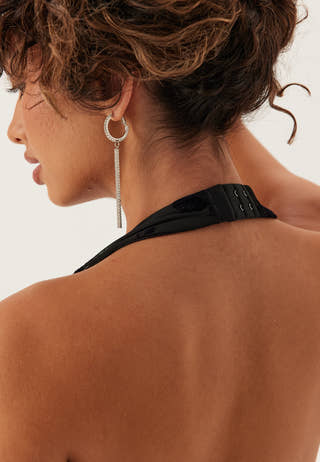 Flocked Halterneck Stretch Gown