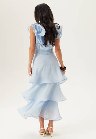 Flounce Sheer Ankle Skirt