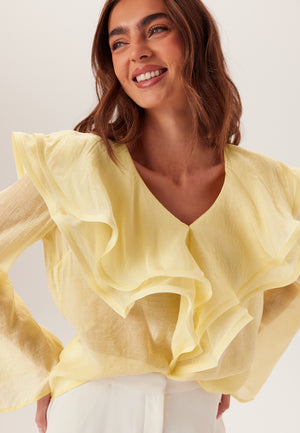 Flounce Sheer Blouse