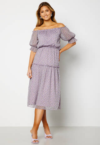 Freeda Printed off Shoulder Dress