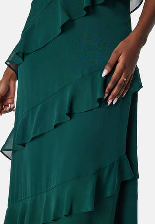 Frill Chiffon Midi Dress