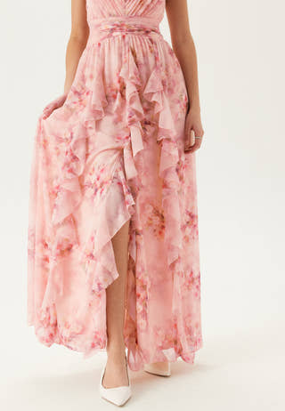 Frill Ruffle Chiffon Gown