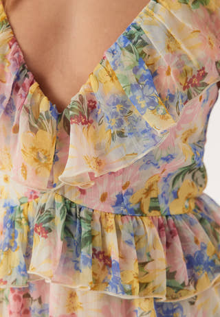 Frill Tie Back Maxi Dress
