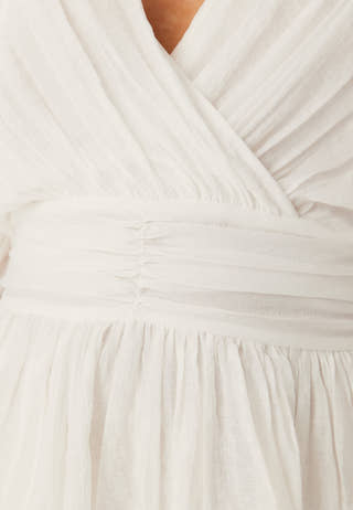 Frilled Balloon Sleeve Short Flounce Dress