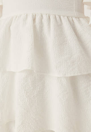 Frilled Sleeve Short Dress