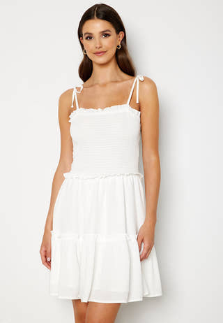 Gelda Shoulder Tie Smock Dress