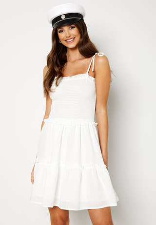 Gelda Shoulder Tie Smock Dress