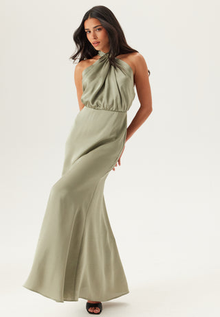 Halterneck Satin Gown