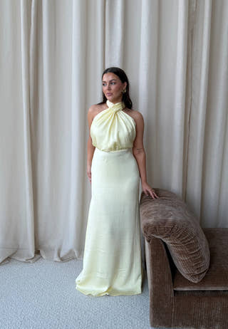 Halterneck Satin Gown