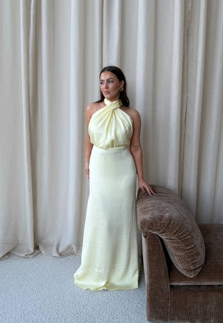 Halterneck Satin Gown