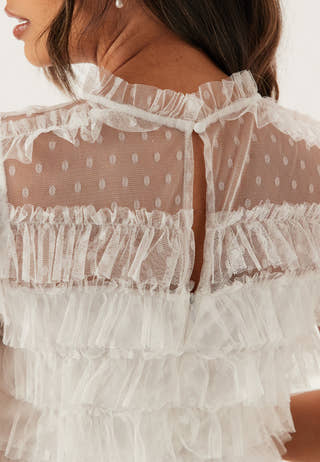 High Neck Tulle Frill Dress