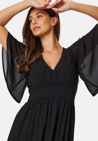 Butterfly Sleeve Midi Dress