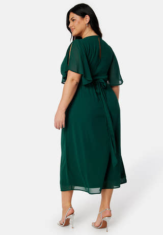 Butterfly Sleeve Midi Dress