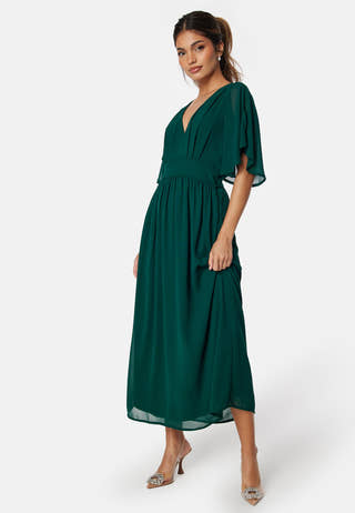 Butterfly Sleeve Midi Dress